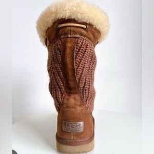 UGG Australia 5124 Suburb Mid Calf Knit + Sheepskin Boots Brown
